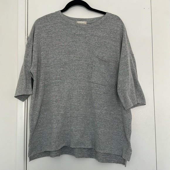 Altar'd State Tops - Altar’d state grey fleece T-shirt with pocket size medium